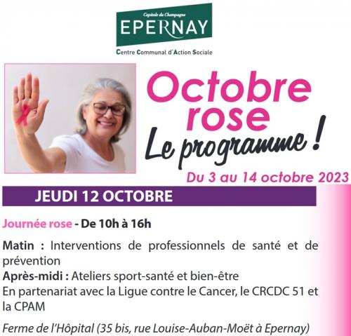 Octobre Rose Epernay : Journée rose (10h-16h, Ferme de l'Hôpital - 35 bis, rue Louise-Auban-Moët 51200 Epernay, Marne)