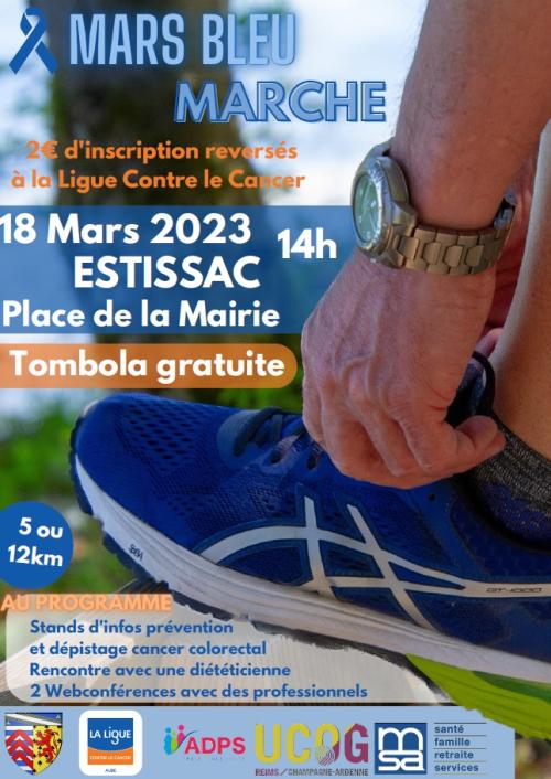 Mars Bleu : Marche contre le cancer de l'intestin (Samedi 18 mars - Estissac, 10, Aube)